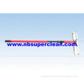 telescopic window squeegee with microfiber cover and rubber scrubber